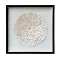 Handmade Natural White Feather Flower Black Gold Trim Shadow Box Wall Decor