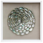 Abalone Shell Shadow Box | 60×60 cm | Iridescent Ocean Art | HD Glass