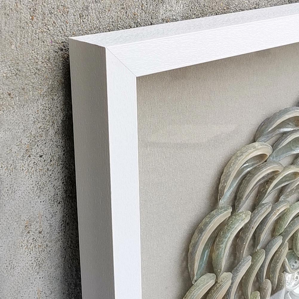 Abalone Shell Shadow Box | 60×60 cm | Iridescent Ocean Art | HD Glass