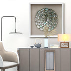 Abalone Shell Shadow Box | 60×60 cm | Iridescent Ocean Art | HD Glass