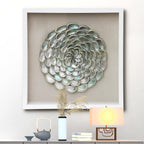 Abalone Shell Shadow Box | 60×60 cm | Iridescent Ocean Art | HD Glass