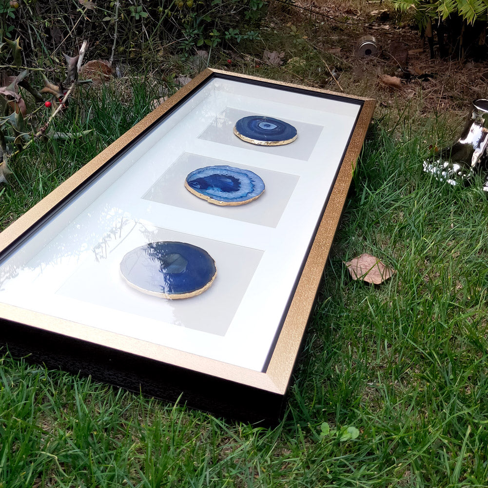 Agate Slice Shadow Box | 33×86 cm | Natural Stone Art | HD Glass