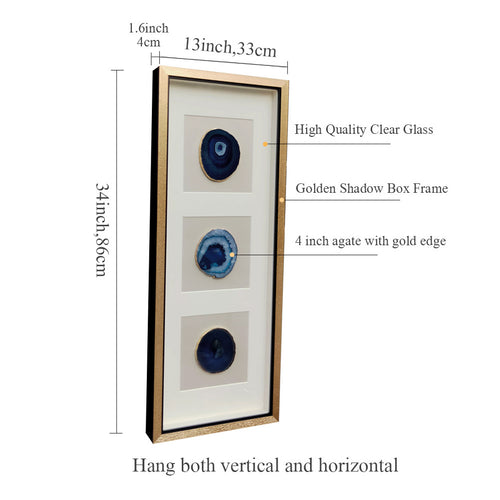 Agate Slice Shadow Box | 33×86 cm | Natural Stone Art | HD Glass