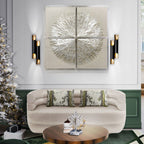 Radial Sunburst Crystal Dimensional Framed Wall Art for Luxury Hotel Interior Decor