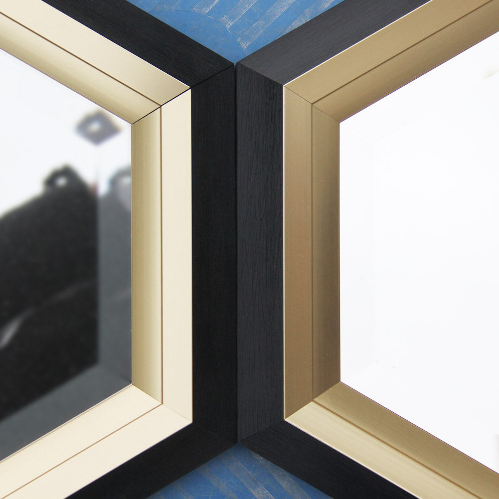 Hexagonal Beveled Wall Mirror | Custom PS Frame | 50×50cm Decorative Mirror