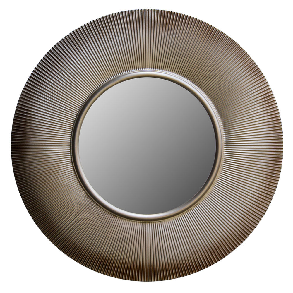 Round Mercury Wall Mirror | Gold MDF Frame | 80cm Luxury Decorative Mirror