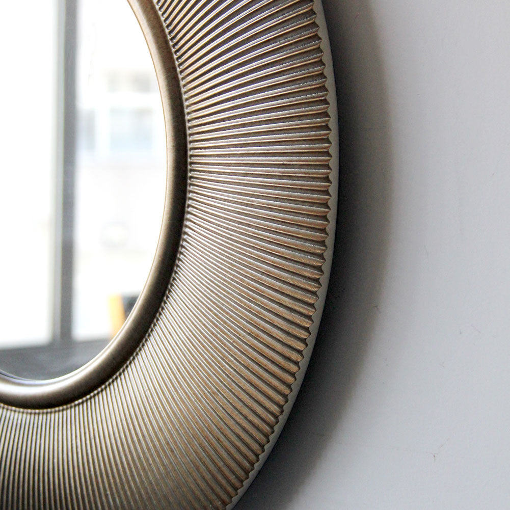 Round Mercury Wall Mirror | Gold MDF Frame | 80cm Luxury Decorative Mirror