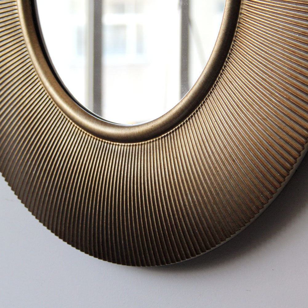 Round Mercury Wall Mirror | Gold MDF Frame | 80cm Luxury Decorative Mirror