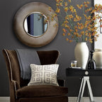 Round Mercury Wall Mirror | Gold MDF Frame | 80cm Luxury Decorative Mirror