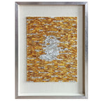 Vertical Handmade Gold Silver Capiz Shell Wall Art | Custom Hotel & Club Framed Decor