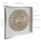 Close-up of natural golden mother of pearl shell sunburst pattern, iridescent detail