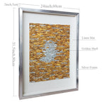 Vertical Handmade Gold Silver Capiz Shell Wall Art | Custom Hotel & Club Framed Decor