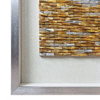 Vertical Handmade Gold Silver Capiz Shell Wall Art | Custom Hotel & Club Framed Decor