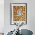 Vertical Handmade Gold Silver Capiz Shell Wall Art | Custom Hotel & Club Framed Decor