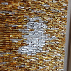 Vertical Handmade Gold Silver Capiz Shell Wall Art | Custom Hotel & Club Framed Decor