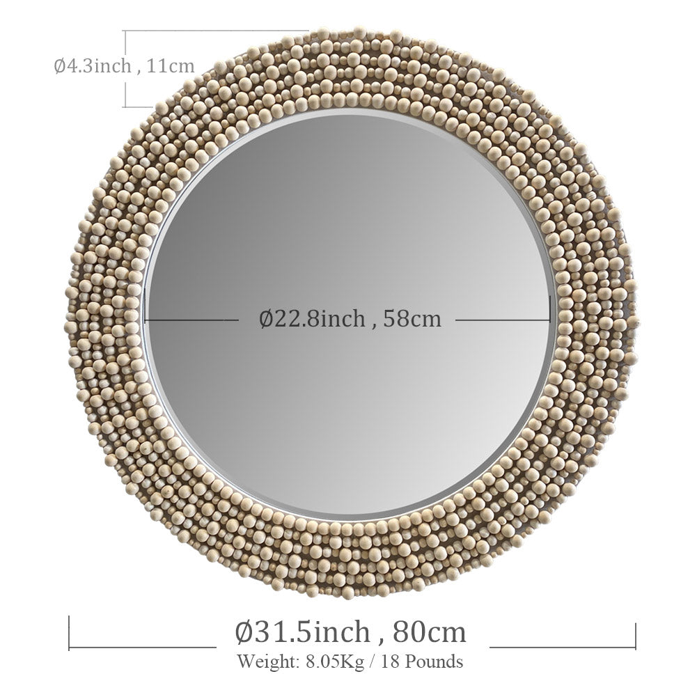 Round Wall Mirror | 80×80 cm | Custom Luxury Decor