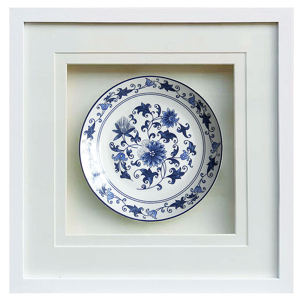 Ceramic Art Shadow Box | 50×50 cm | White Frame | HD Glass