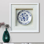 Blue & White Porcelain Shadow Box | 50×50 cm | Chinese Art | Oriental Wall Decor