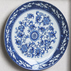 Blue & White Porcelain Shadow Box | 50×50 cm | Chinese Art | Oriental Wall Decor