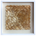 3D Handmade Golden Capiz Shell Shadow Box Wall Sculpture Custom Hotel Lobby Wall Decor