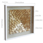 Custom Size Capiz Shell Framed Wall Art with Linen Mat & Front Glass