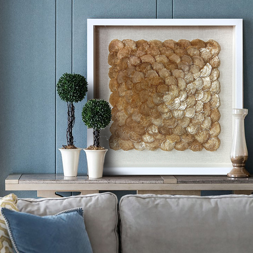 Luxury Capiz Shell Wall Art for Living Room Hotel SPA Interior Decoration