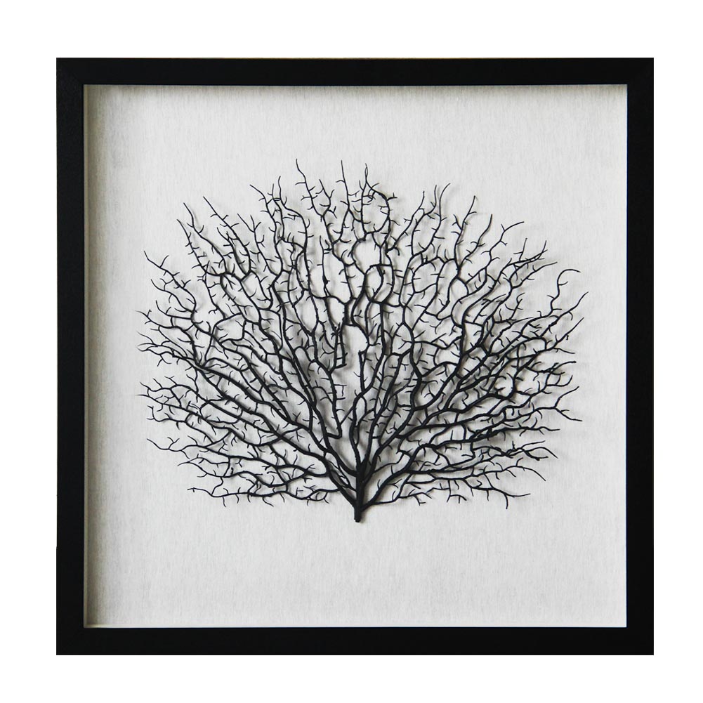 Artificial Sea Fan Coral Shadow Box Wall Art | Custom Framed Coastal Decor