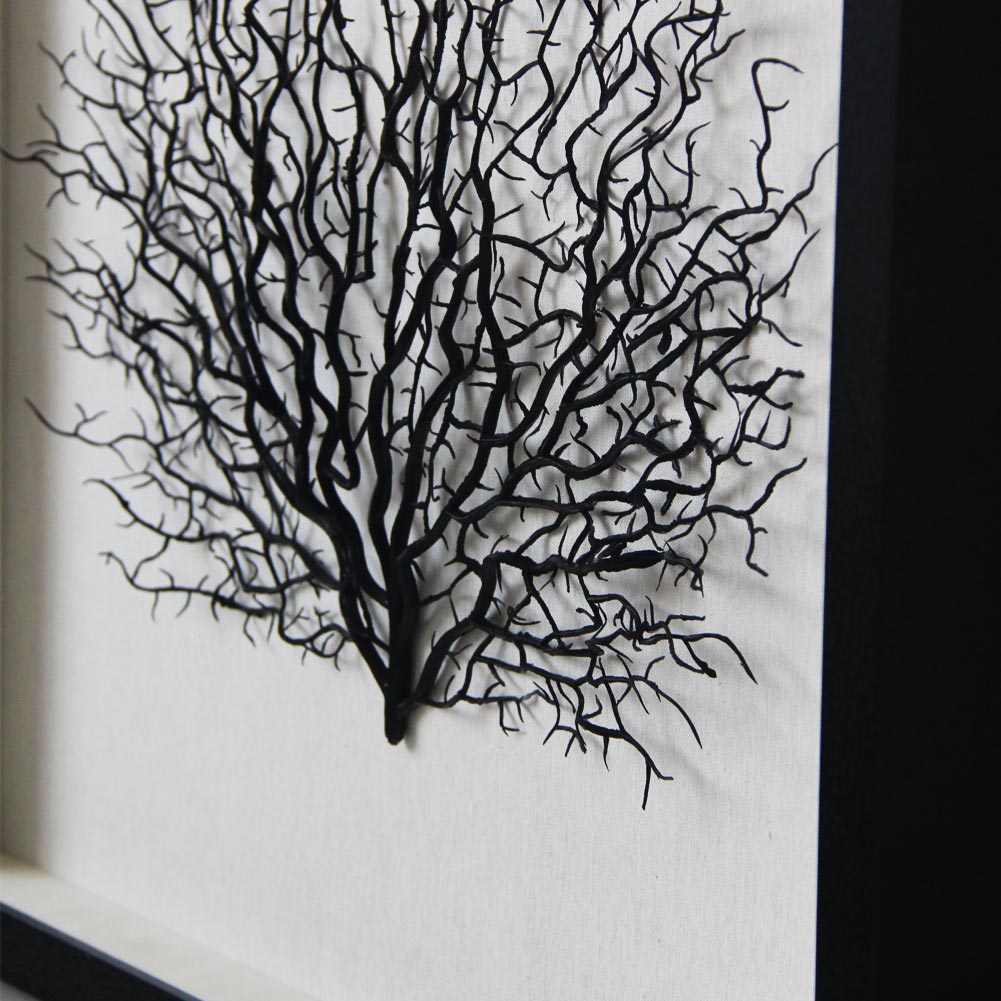 Artificial Sea Fan Coral Shadow Box Wall Art | Custom Framed Coastal Decor
