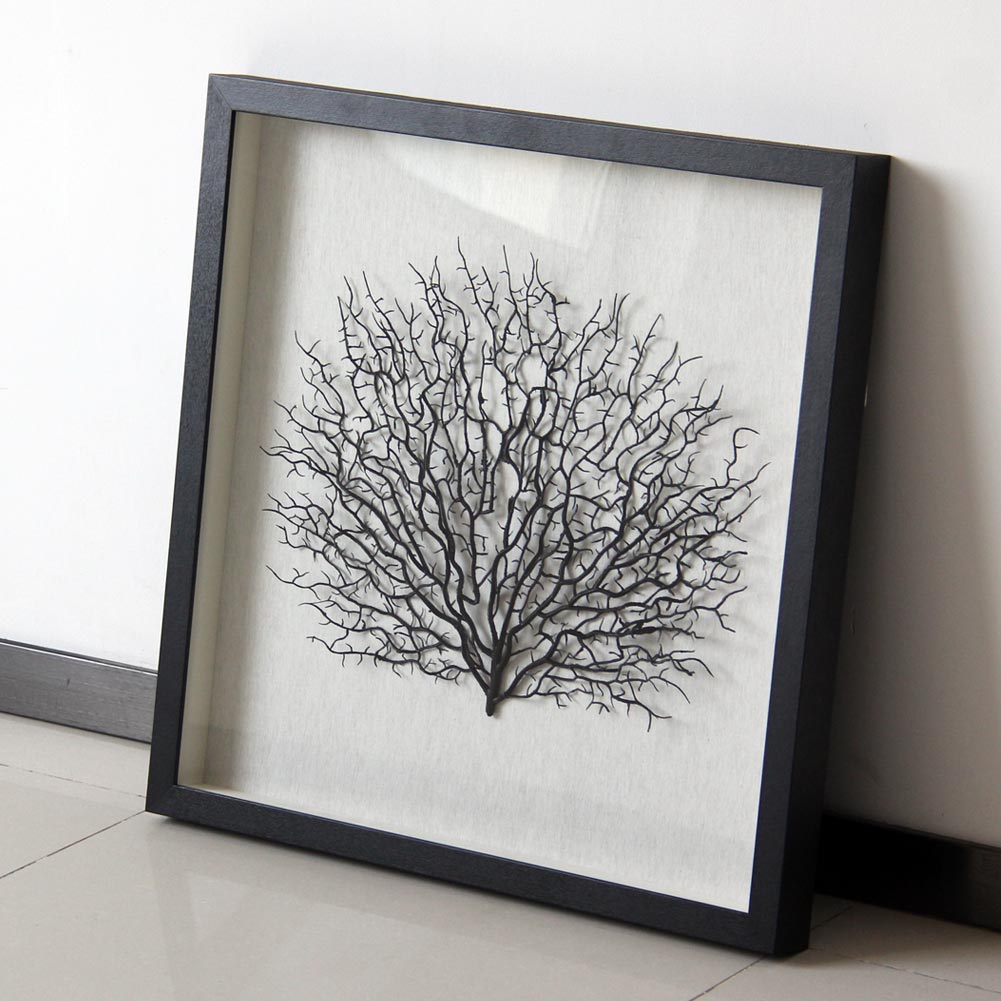 Artificial Sea Fan Coral Shadow Box Wall Art | Custom Framed Coastal Decor