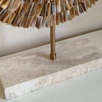 Mother of Pearl Sunburst Sculpture Set | 2-Piece Luxury Table Decor