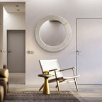 Rope-Wrapped Round Wall Mirror | 80cm | Natural Coastal Decor