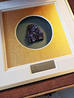 Purple crystal shadow box as desk ornament and luxury office decor