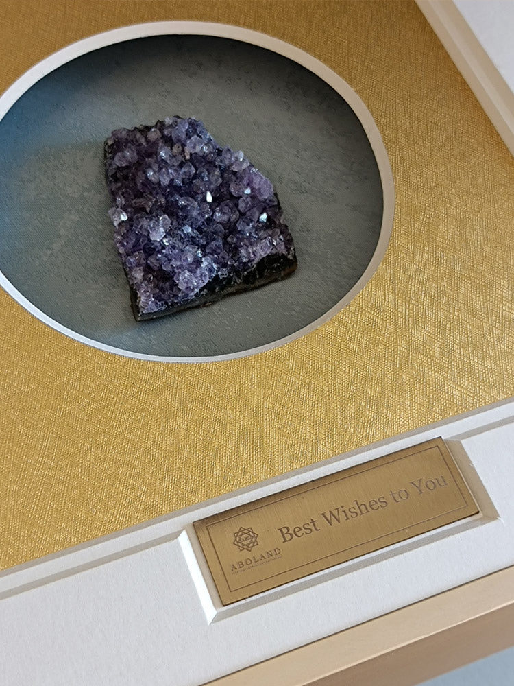 Purple Crystal Shadow Box full product view, elegant crystal art for home and office