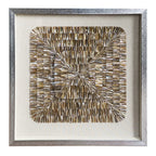 Natural Shell Mosaic Shadow Box | 24×24 in (60×60 cm) | Silver Frame | Coastal Luxury Wall Art