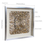 Natural Shell Mosaic Shadow Box | 24×24 in (60×60 cm) | Silver Frame | Coastal Luxury Wall Art