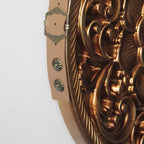 Handcrafted Lotus MDF Wall Hanging | Leather Strap & Rivet | Bohemian Wall Decor