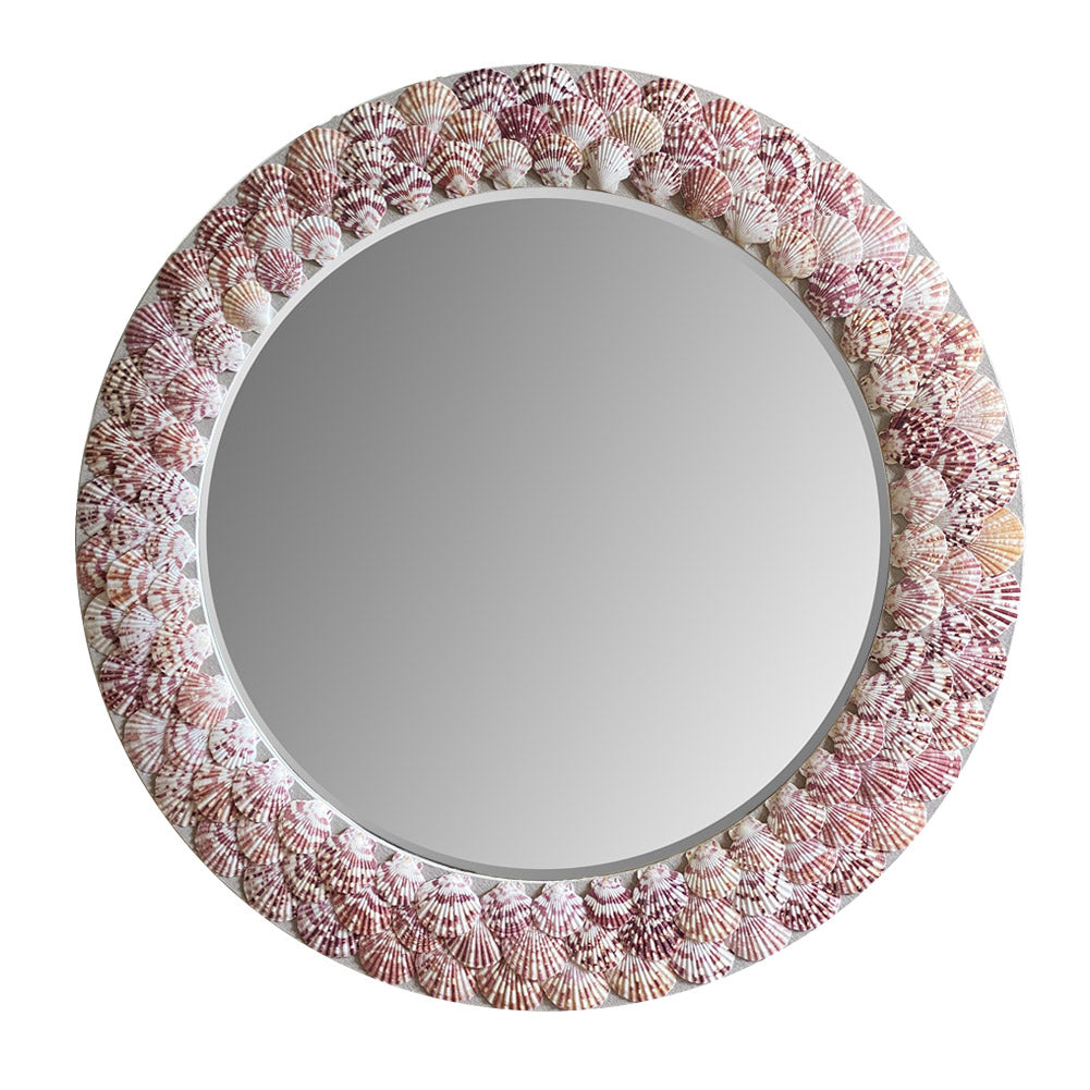 Shell Mosaic Wall Mirror | Custom Color | Luxury Coastal Decor