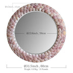 Shell Mosaic Wall Mirror | Custom Color | Luxury Coastal Decor