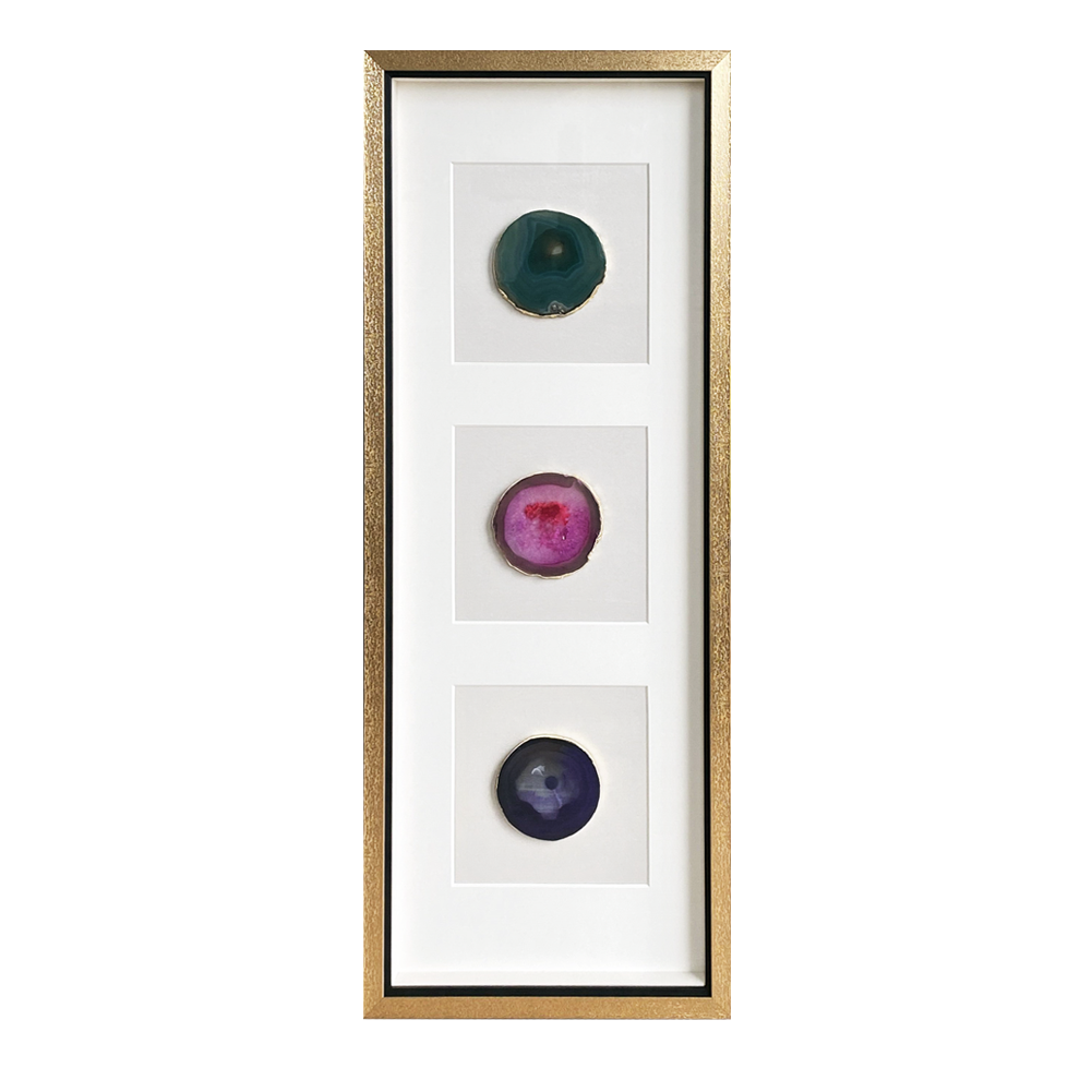 Agate Slice Shadow Box | 33×86 cm | Natural Stone Art | HD Glass