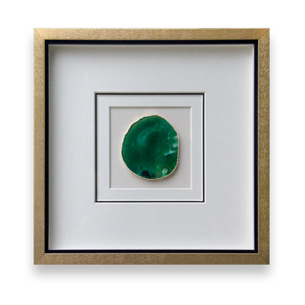 Natural Agate Slice Shadow Box Wall Art | Custom Framed Gemstone Decor