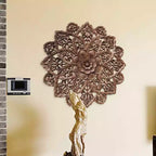 30" Hand-Carved Lotus Wall Art | Zen MDF Wood wall Sculpture for Spa & Meditation Spaces