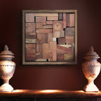 Rosewood Block Mosaic Wall Art – | 50×150cm