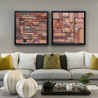 Rosewood Block Mosaic Wall Art – | 50×150cm