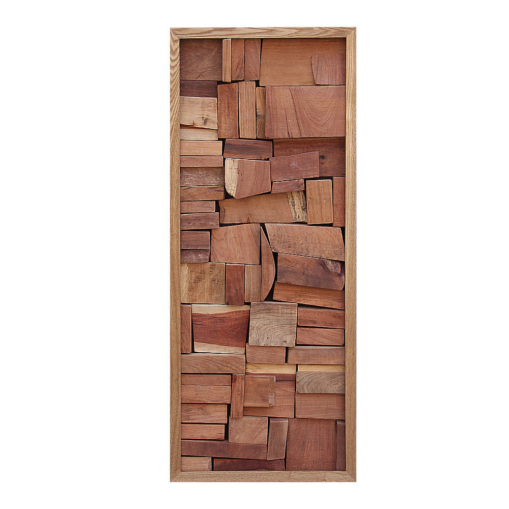 Rosewood Block Mosaic Wall Art – | 50×150cm
