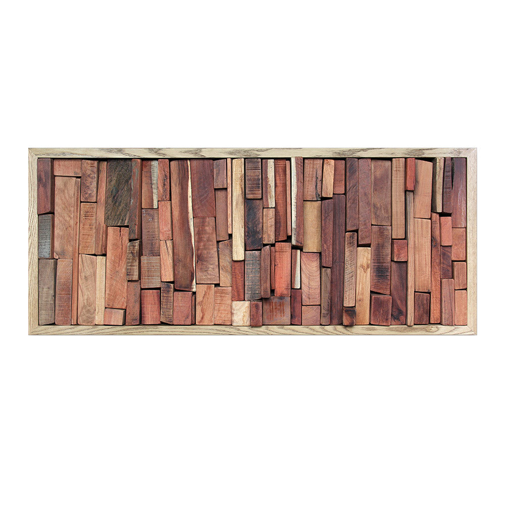Rosewood Block Mosaic Wall Art – | 50×150cm