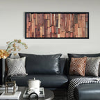 Rosewood Block Mosaic Wall Art – | 50×150cm