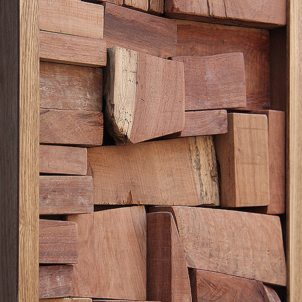 Rosewood Block Mosaic Wall Art – | 50×150cm